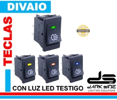 TECLA CUADRADA CON TESTIGO LED, 12Volt, 35A, DS-DIV-30145 1205