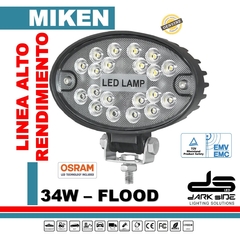 FARO LED OVALADO FLOOD, 34W, ALTO RENDIMIENTO, MIKEN , DS-0034IR