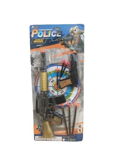 Set De Policia Con 2 Armas Ametralladora Dardos En Blister