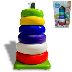 Torre Educativa Para Bebes Colores Pasteles En Caja 26x15 Cm
