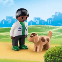 Veterinario con Perro 2 Pz Playmobil 1.2.3 - comprar online