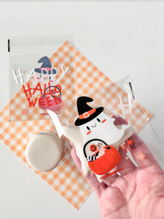 Bolsa opp "Halloween fantasma 2" 10x10 cms. Pack x 10