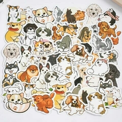 Caja con 30 stickers perritos