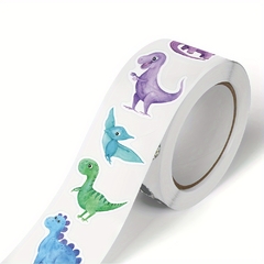 Rollo de stickers dinos