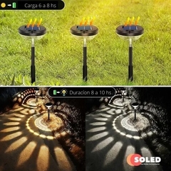 Pack X 4 Estacas Led Solar Luz Calida Fria Decoración - comprar online