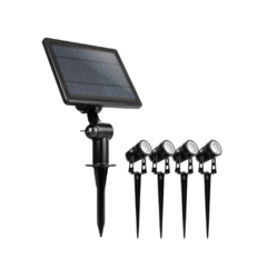 Estacas Led Solar X 4 Spot Apto Exterior Luz Cálida