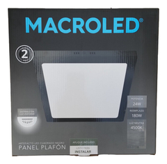 Panel Plafón Led 24w Aplicar Cuadrado Negro Macroled 4500k Color Negro Neutro - comprar online