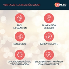Pack X 2 Led Solar Aplique 6 Led Luz Calida Bidireccionales - Soled Iluminación Solar 