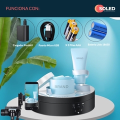 Base Giratoria 360° Exhibidor Vidriera Comercio Usb NEGRO Y BLANCO - tienda online