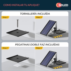 Imagen de Aplique Led Solar Para Escalera Caminos Luz Calida Rgb