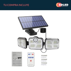 Imagen de Reflector Led Solar 122 Led Exterior Cobertura 270º