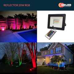 Reflector Led 20w apto exterior RGB Multicolor c/ Control remoto - comprar online