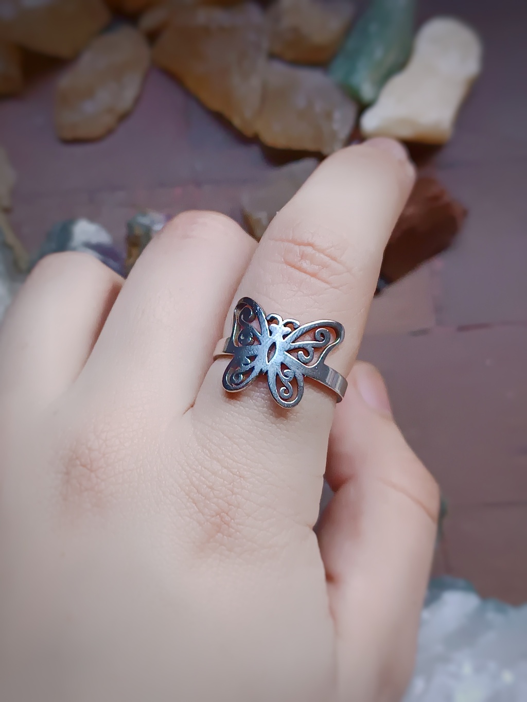 Anillo Mariposa con talles Morgan Piedras
