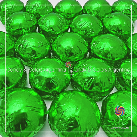 10 unidades - Bombon tipo Bon o Bon relleno de crema de maní chocolate con leche - verde