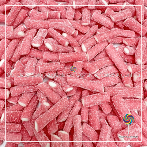 500 grms Mini Regaliz Acido rojo pastel caramelo masticable sabor frutilla