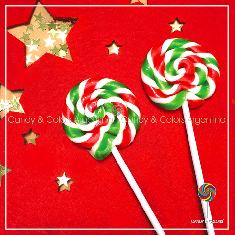 Paleta de caramelo de aprox. 6 cm de diámetro - navideño