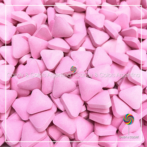Pastillas Triángulos frutales pastel - rosa pastel - 500 grms
