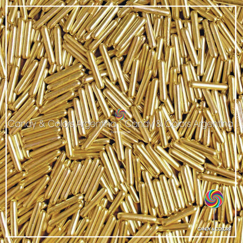 Sticks comestibles confitadas 2 cm - dorado 10 grms - decoración repostería - comestible - Sprinkles