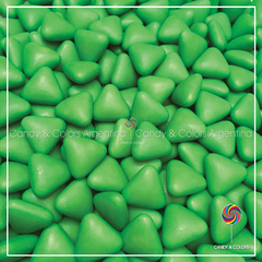 Pastillas Triángulos frutales confitadas - verde - 500 grms