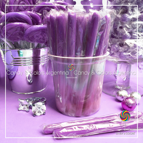 Varitas de caramelo - 17,5 cm - lila violeta liso - unidad