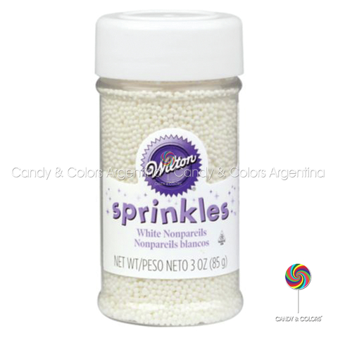 Wilton Sprinkles Mini perlas 85 grms - nonpareils - blanco - comestible - repostería