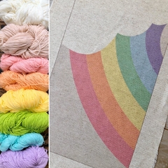 Kit alfombra chica diseño "Rainbow" + Hilados - para bordar con My Punch Needle #4