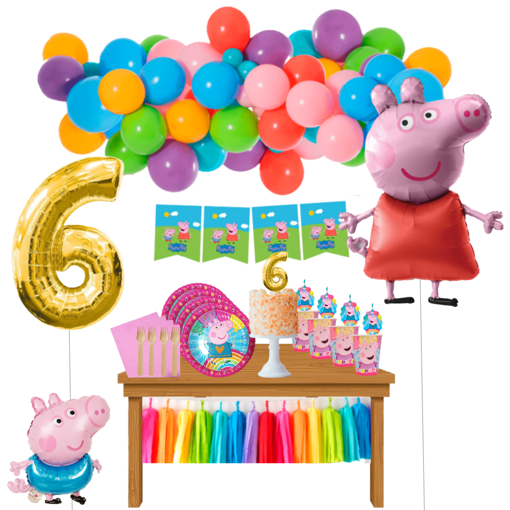 Pack de 16 globos Peppa pig, 3 colores, ideales para decorar fiestas de  cumpleaños