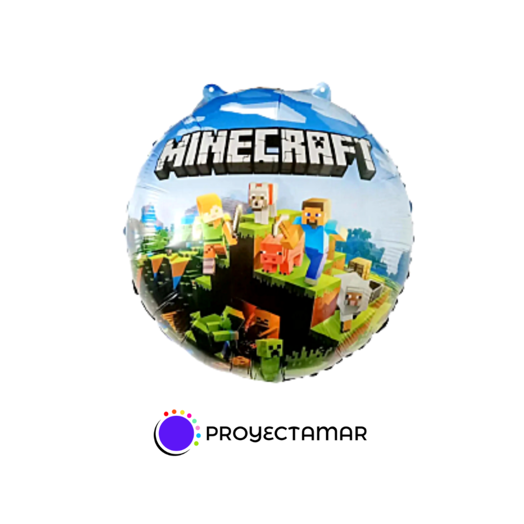 Globo Figura Circulo Minecraft Todos 18 - PROYECTAMAR