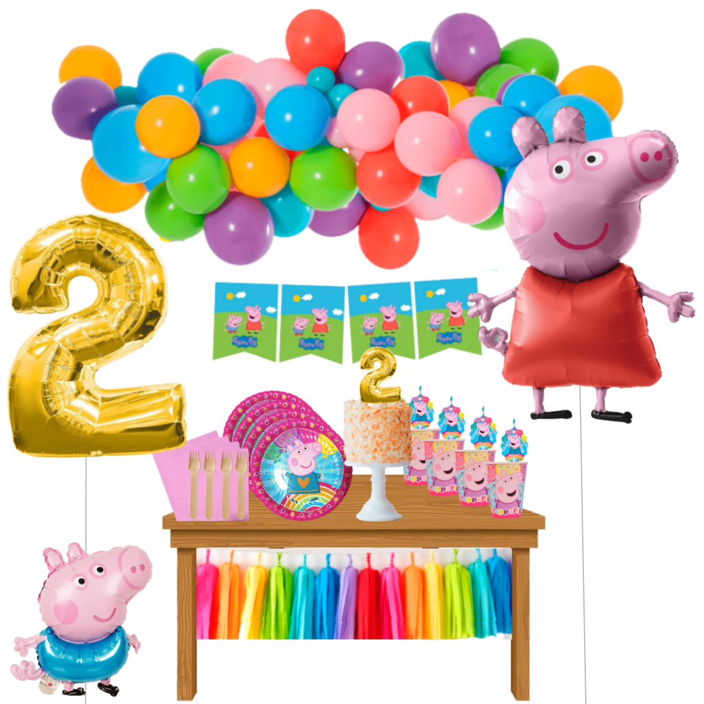 Kit Decoración Globos Feliz Cumpleaños Peppa Pig Fiesta