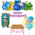 Combo Cumpleaños Kit Globos Monstruo Celeste - tienda online