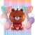 Kit Combo Globos Oso San Valentín Corazón Love Marrón