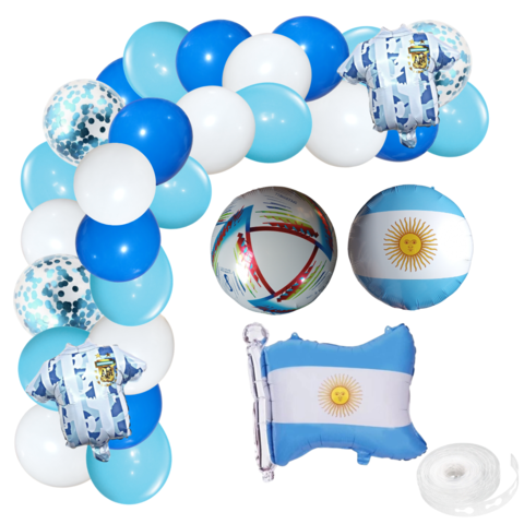 Combo Globos Decoracion Vamos Argentina Mundial Fiesta