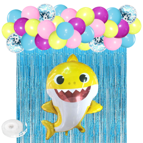 Globo Plano Baby Shark Amarillo para el cumpleaños de tu hijo - Annikids
