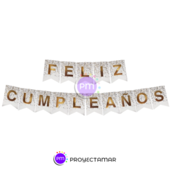 Guirnalda feliz cumpleaños fondo confettis en internet