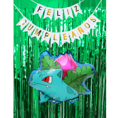 Combo Fiesta Cumpleaños Globos Temática Pokemon Ivysaur