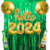 Combo Año Nuevo "Hello 2024" Cortina + Botella