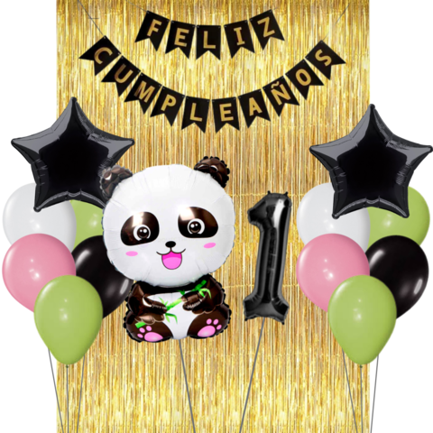 Combo Cumpleaños Globos Temática Panda