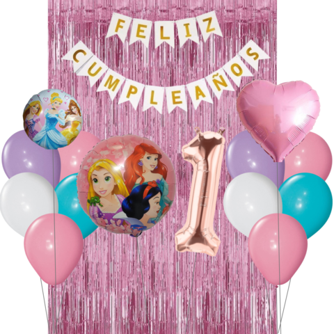 Combo Cumpleaños Globos Temática Princesas