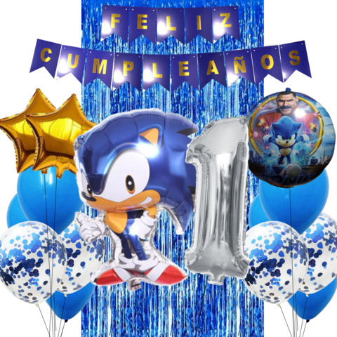 Combo Cumpleaños Globos Temática Sonic