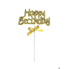 Topper Happy Birthday Metalizado Feliz Cumpleaños Torta en internet