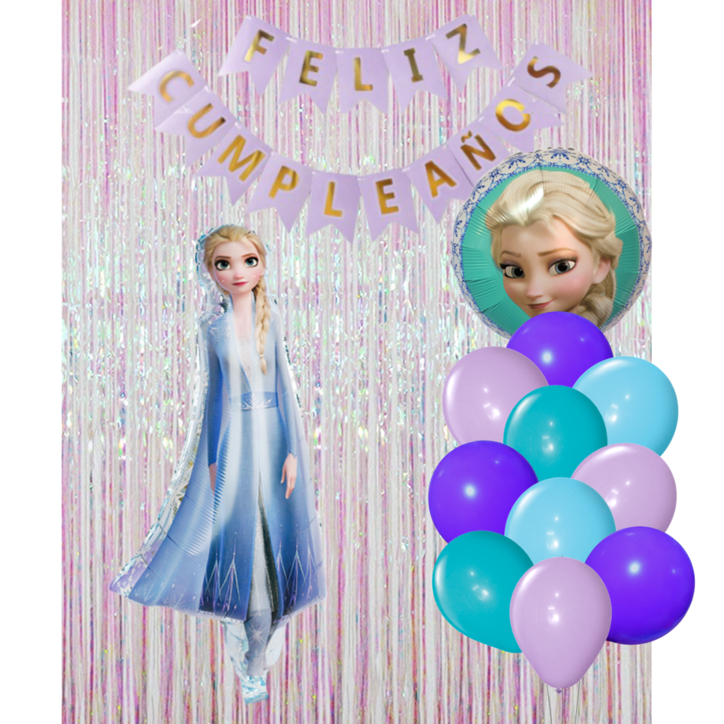 Combo Cumpleaños Globos Frozen Princesa Temática Decoración