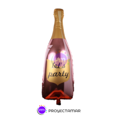 Globo Botella Lets Party Wine Rosa Gold Fiesta 30 Pulgadas - comprar online