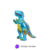 Globo Figura Dinosaurio Rex Metalizado 4D 24" en internet