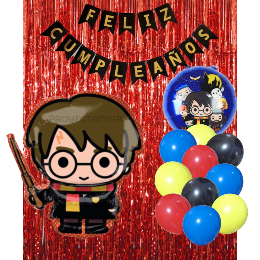 Combo Cumpleaños Globos Harry Potter Temática Decoración