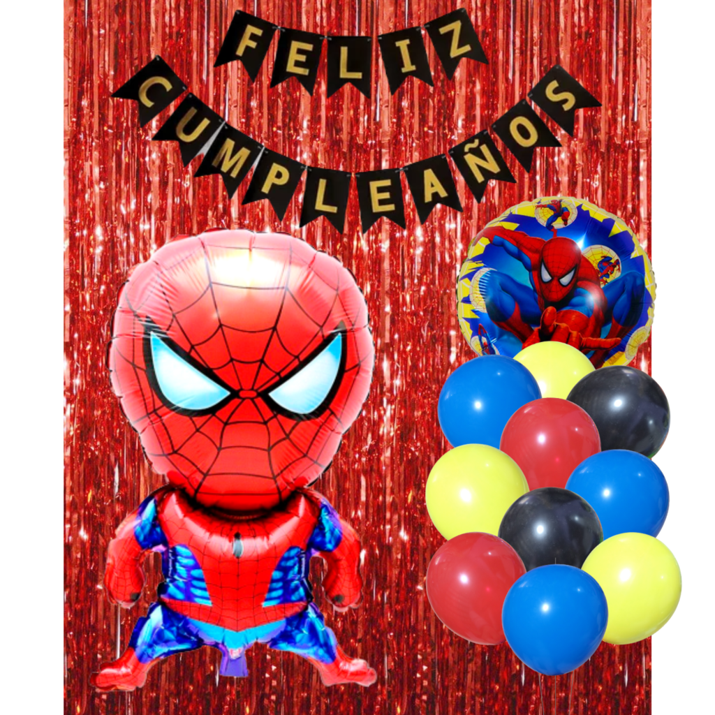 Combo Cumpleaños Globos Spiderman Temática Decoración