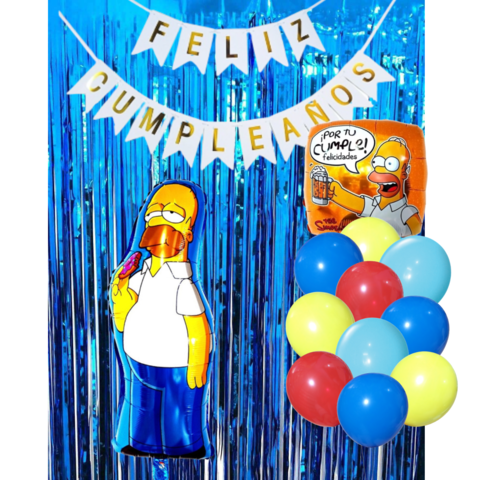 Combo Cumpleaños Globos Homero Simpson Tematica Decoracion
