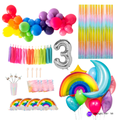 Combo Cumpleaños Kit Globos Arcoíris Decoración en internet