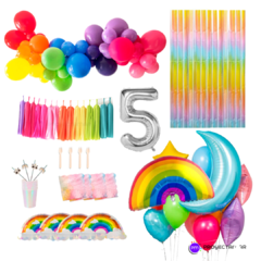 Combo Cumpleaños Kit Globos Arcoíris Decoración - tienda online