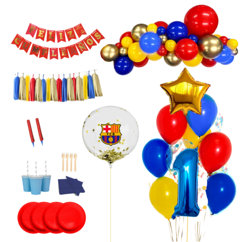 Combo Cumpleaños Kit Globos Barcelona Decoración