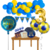 Combo Cumpleaños Kit Globos Boca Juniors Decoración en internet